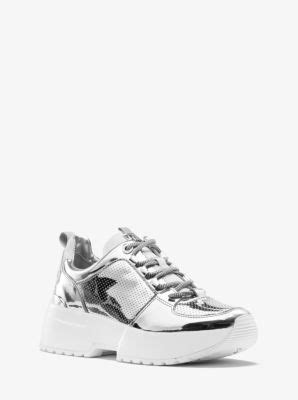 michael kors cosmo mirror metallic trainer|Michael Kors.